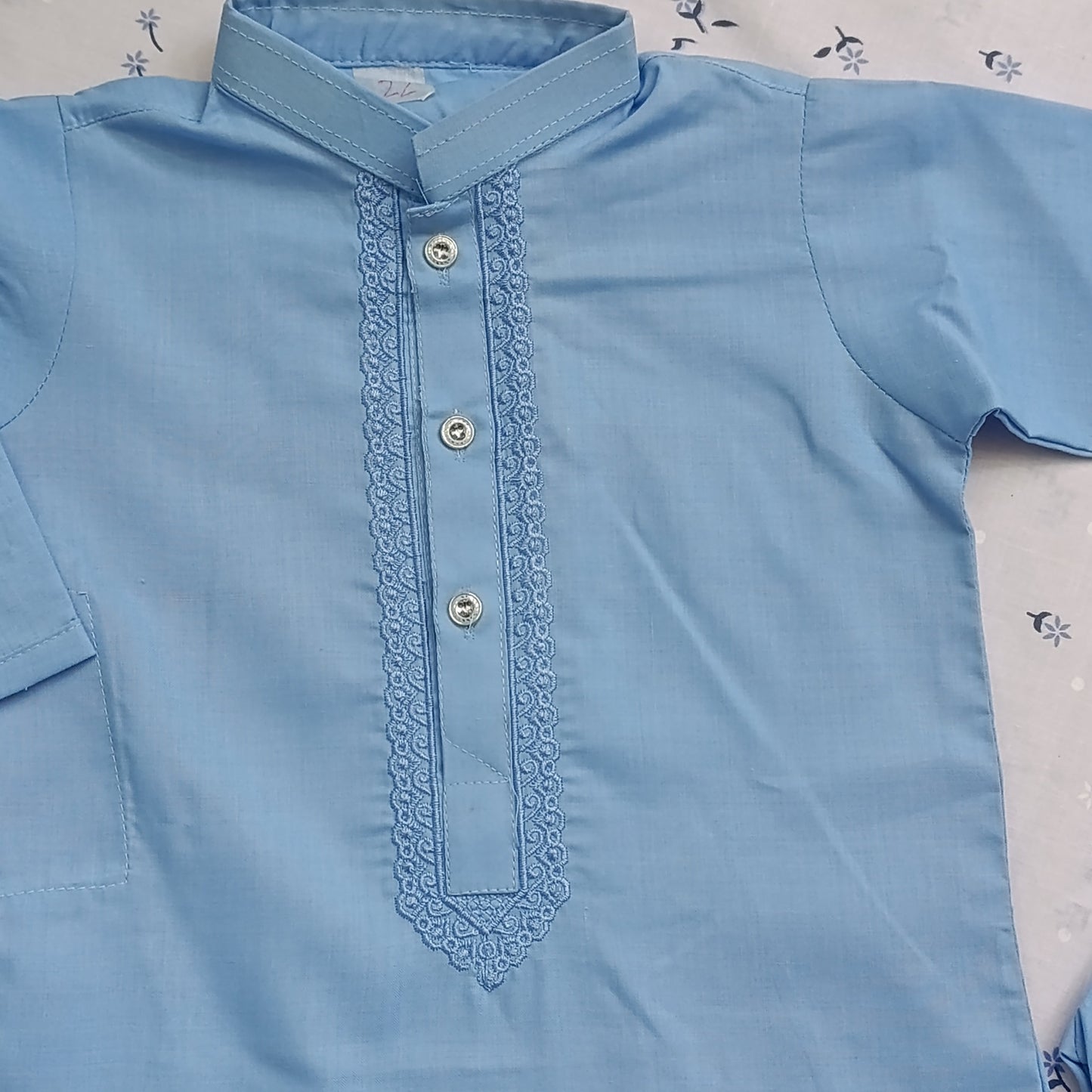 Boys' Traditional Wash & Wear Kurta Pajama – Sky Blue