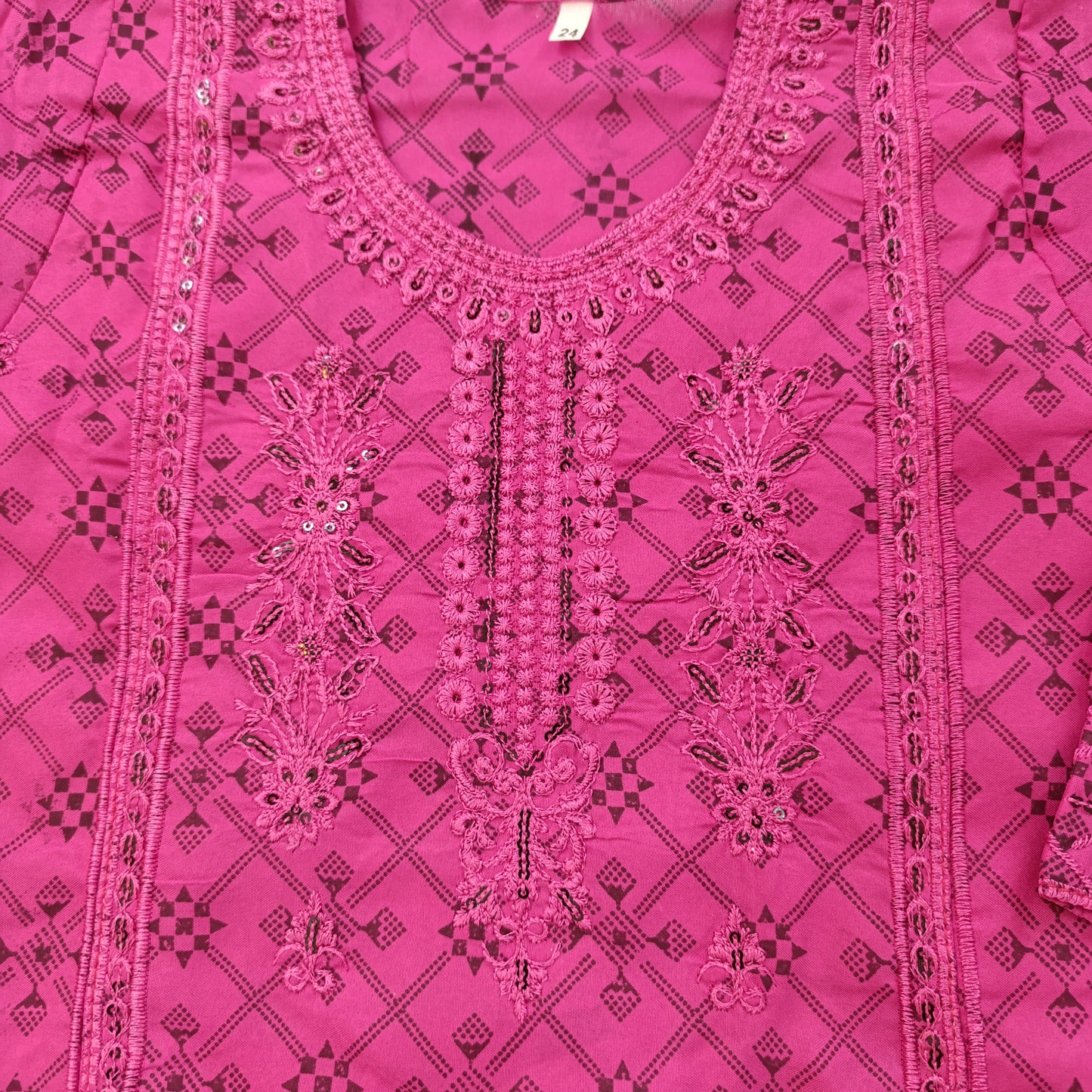 Elegant Deep Pink Embroidered Suit Set