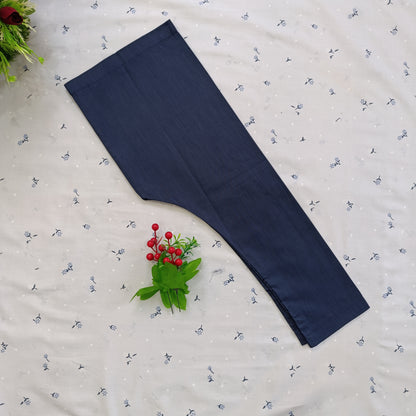 Navy blue Wash & Wear Kurta Pajama Set with Embroidered Waistcoat Detail